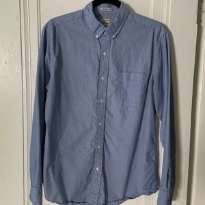 J.Crew Secret Wash Shirt in Blue End-On-End Cotton